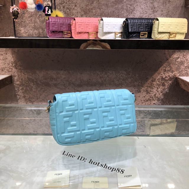 FENDI精品女包 芬迪BAGUETTE中號羊皮手袋 Fendi 0191M迷你肩背斜挎包 fdzg2533